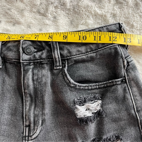 PacSun Gray Jean Shorts Distressed High-Waisted - Picture 7 of 8